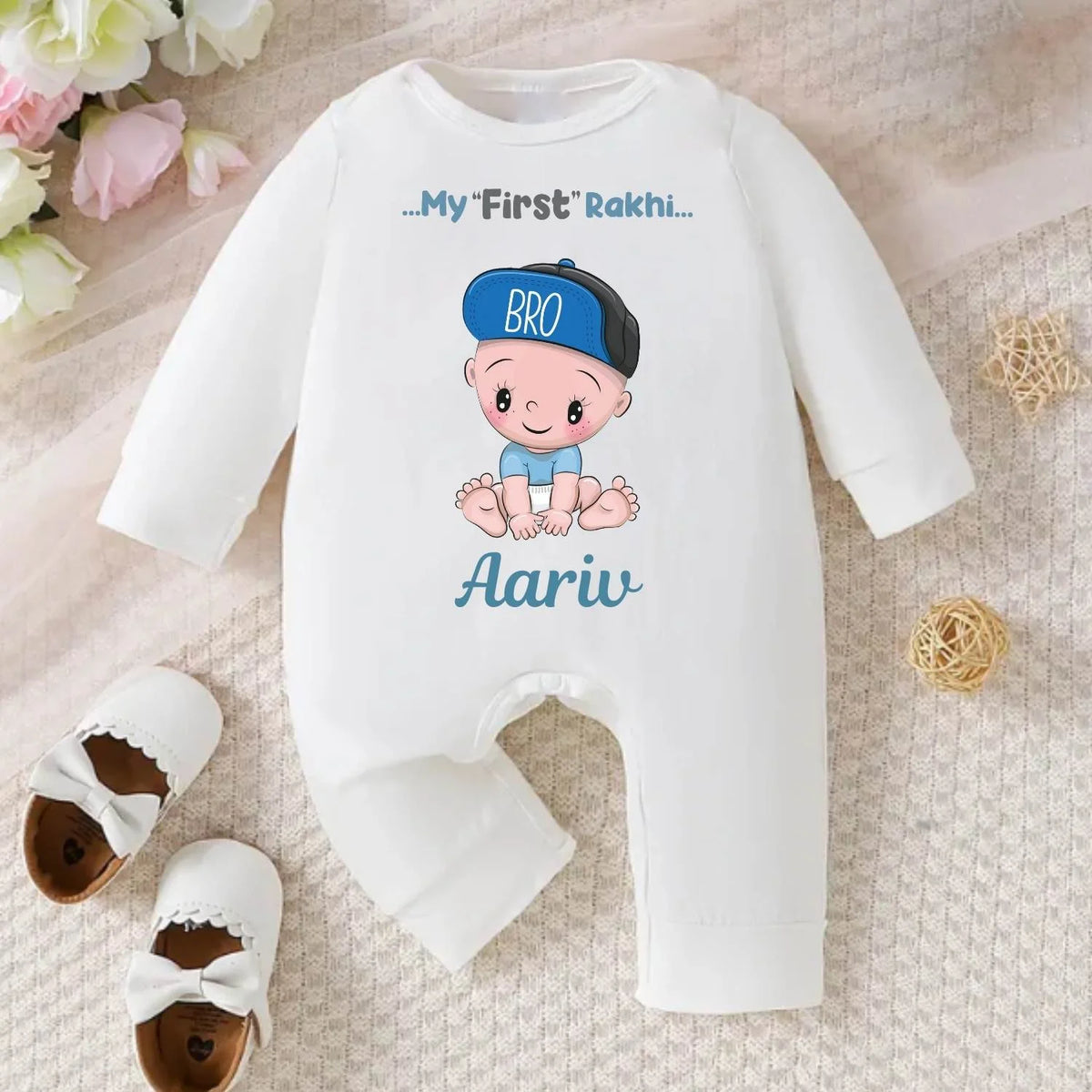 My First Rakhi Baby Jumpsuit