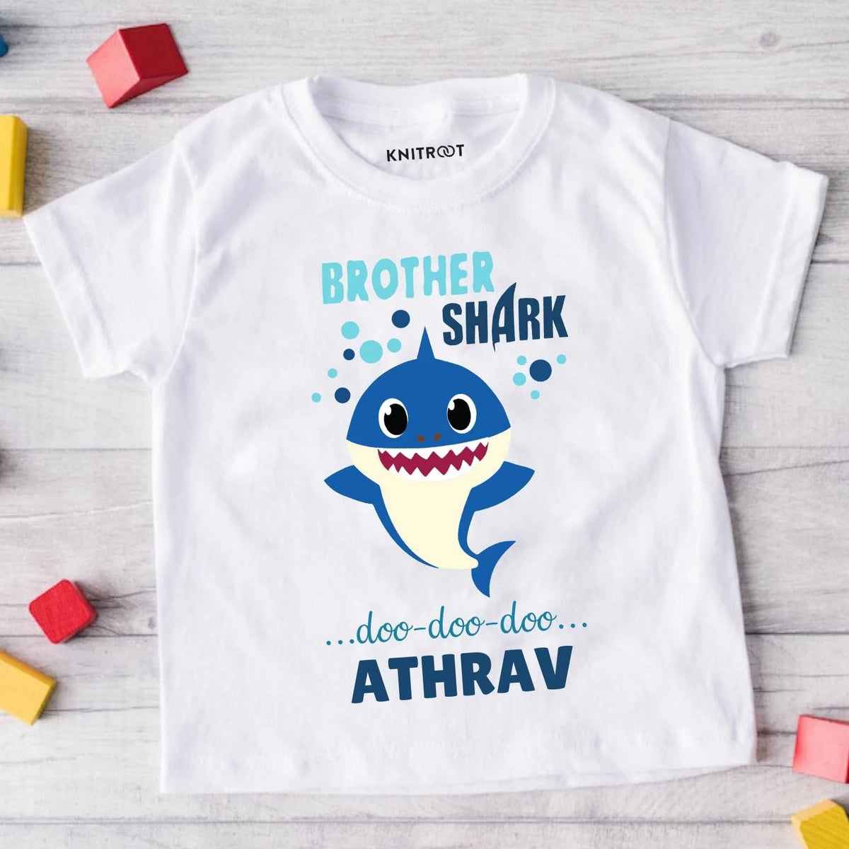 Shark Printed Baby Brother Clothes