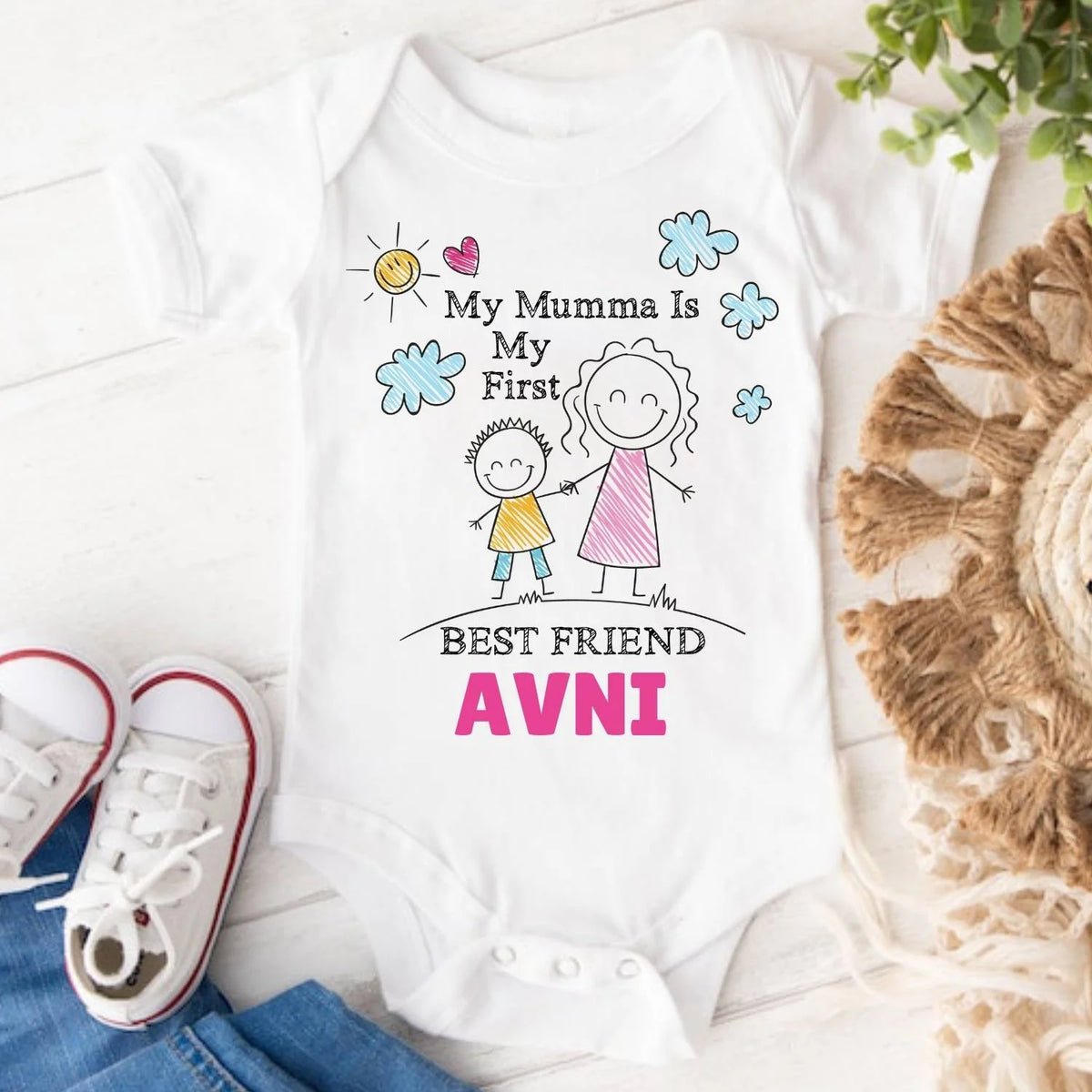 My Mumma Is My First Best Friend Sketch Onesie Or T-shirt