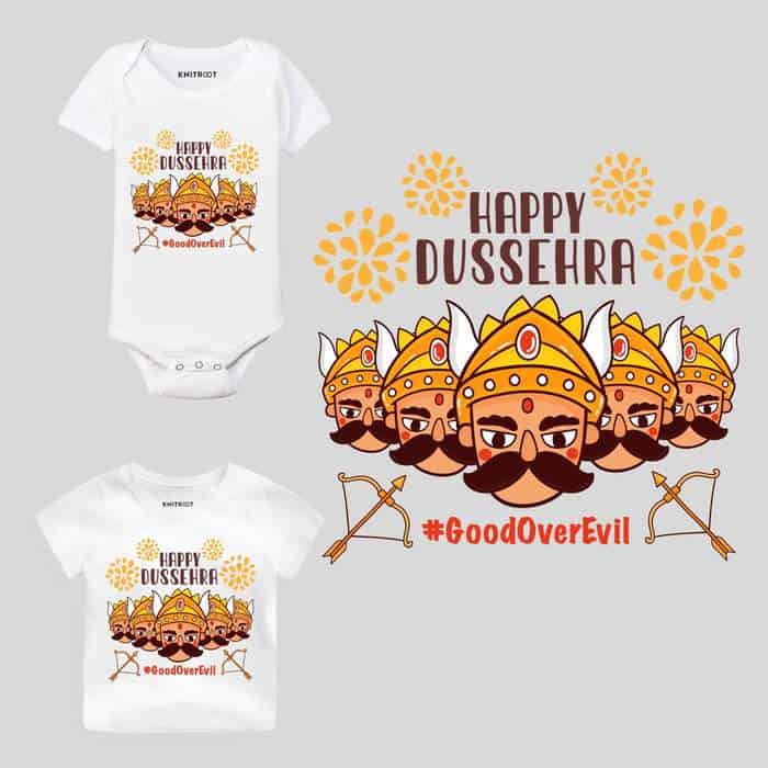 Happy Dussehra Theme Baby Clothes