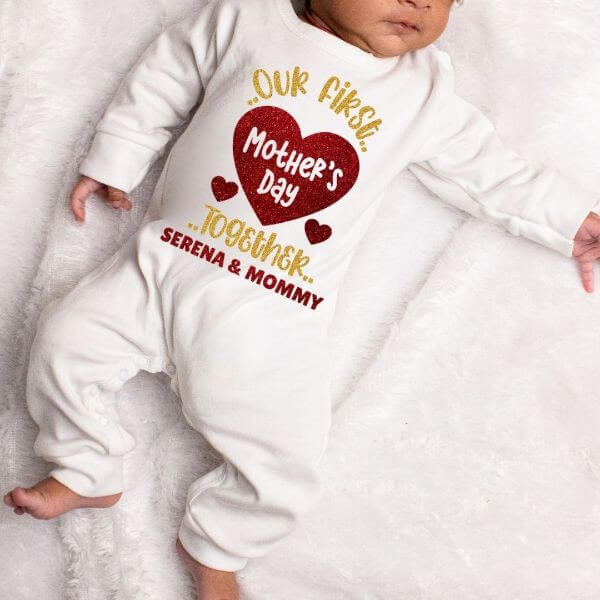 Our first Mothers Day Baby Jumpsuit