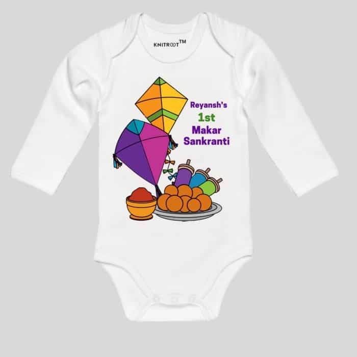 1st makar sankranti | Baby romper | knitroot