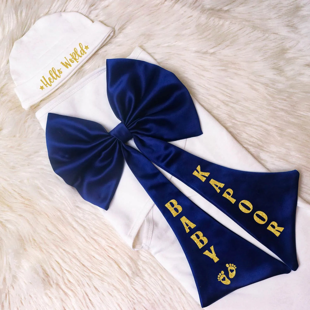 Cute Bow Wrap For Babies With Customized Name