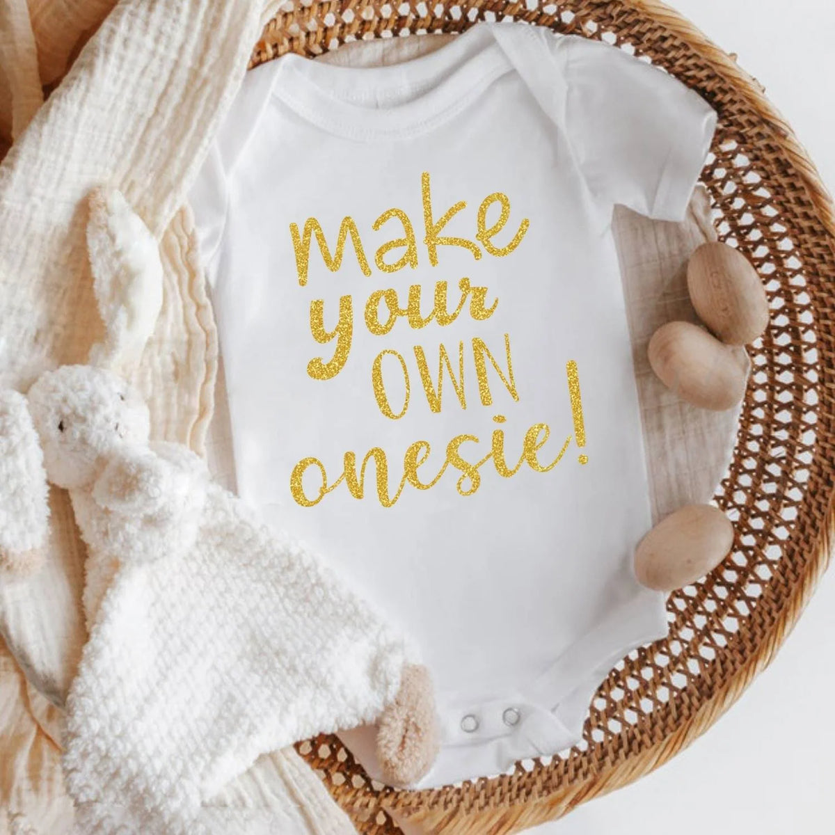 Fully Customized Onesie With Glitter Print