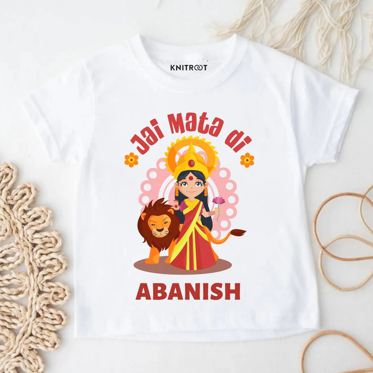Jai Mata Di Printed Baby Outfit