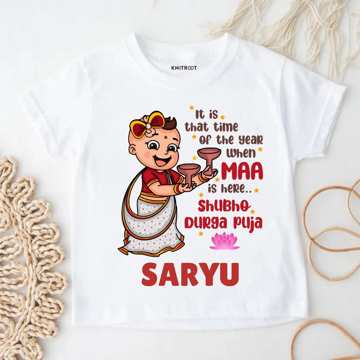 Cute Baby Girl Durga Puja Outfit