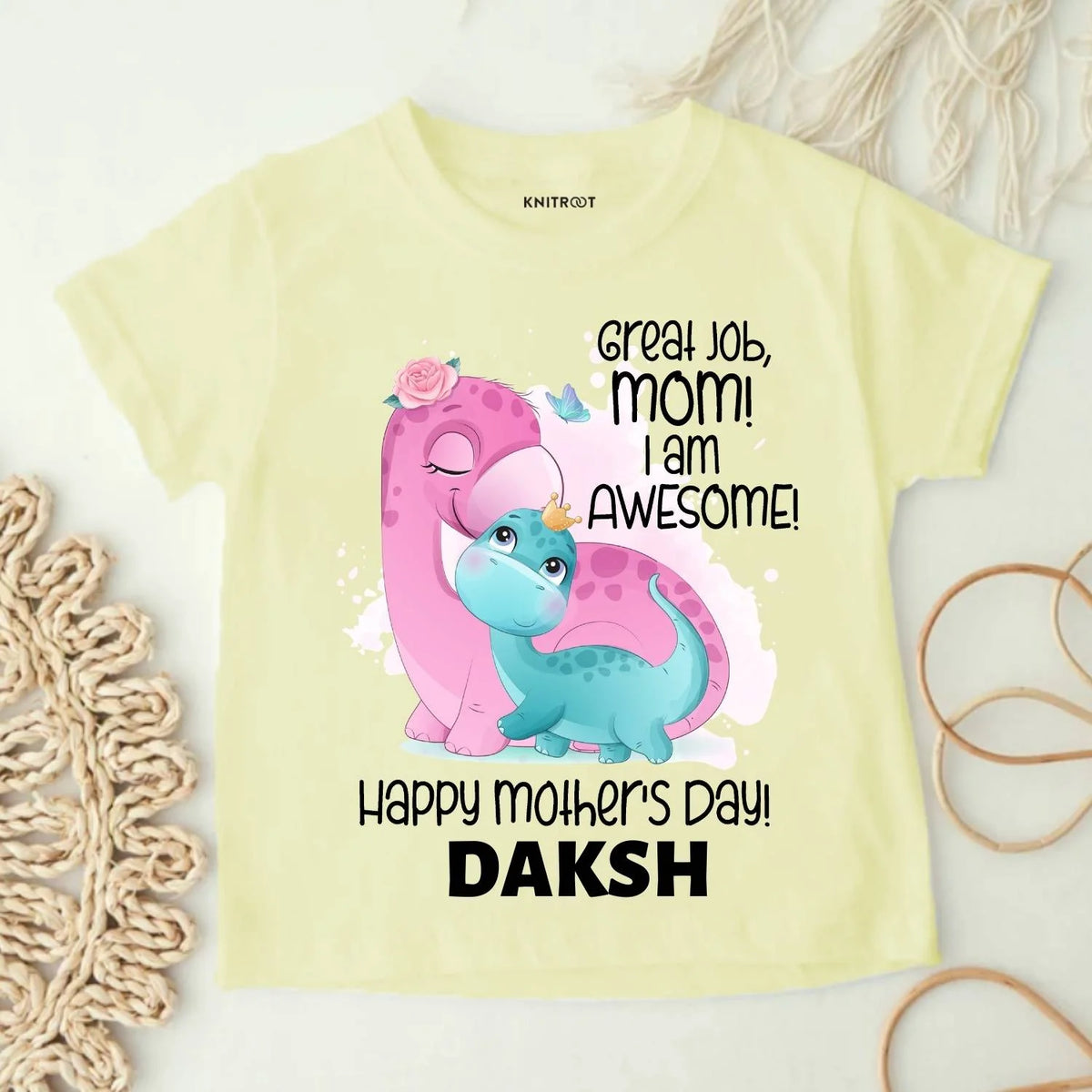 Great Mom, I'm Awesome Printed Baby Outfit