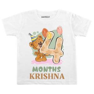 4 Months Teddy Baby T-shirt with Name