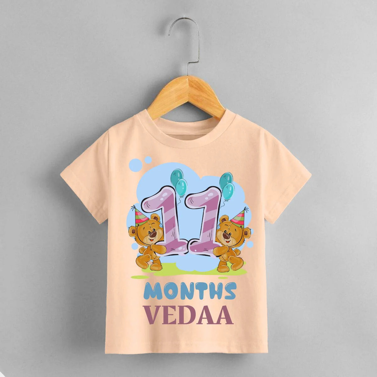 11 Months Teddy Baby T-shirt with Name