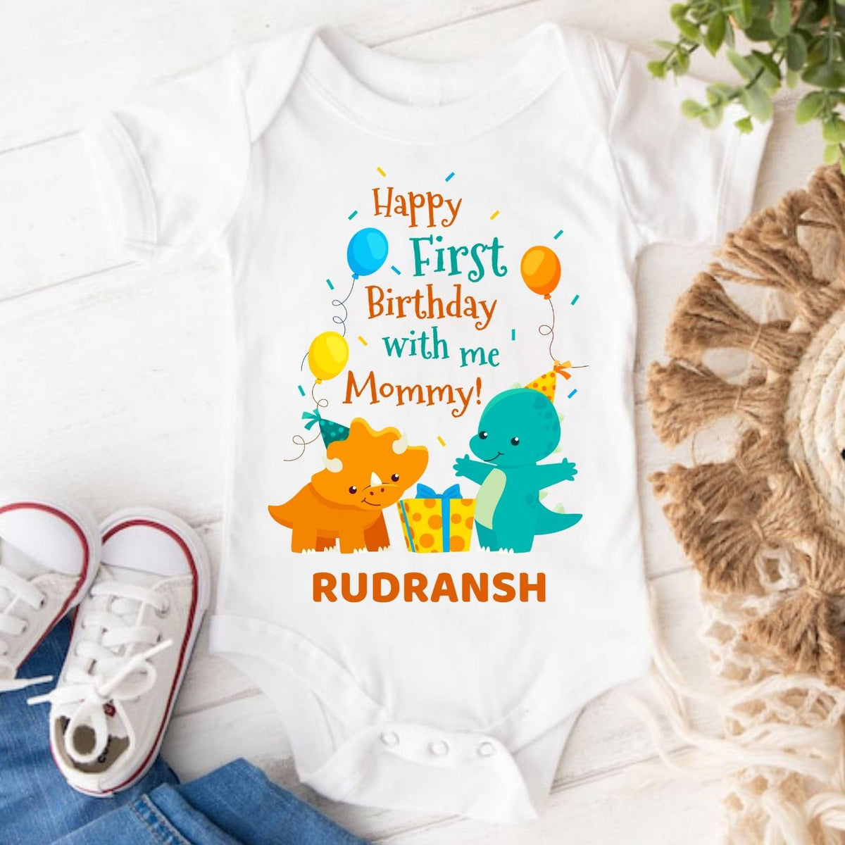 Happy First Birthday With Me Mommy! Onesie Or T-shirt
