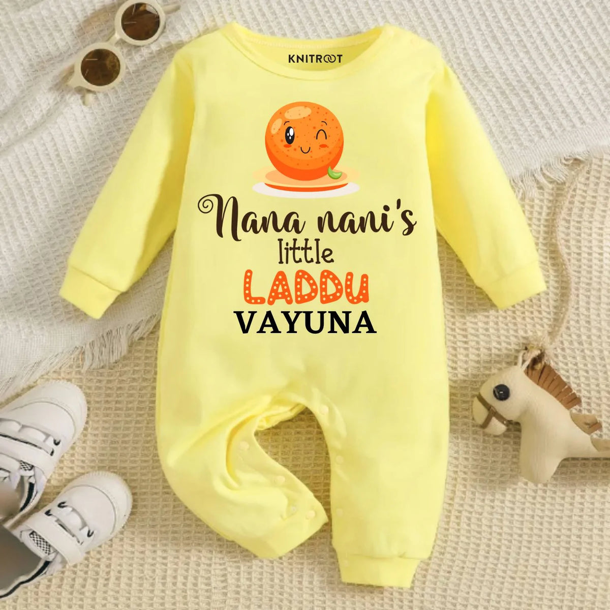 Nana-Nani’s Little Laddu baby jumpsuit