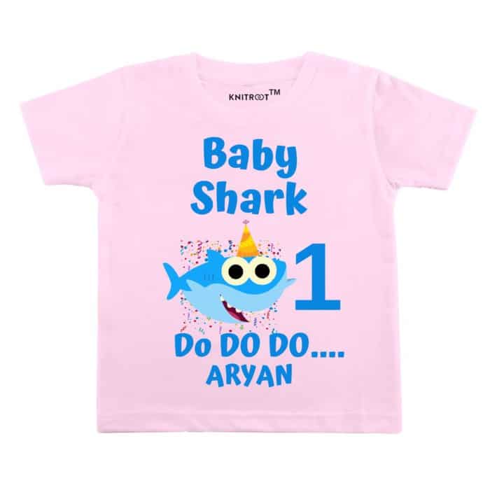 1st birthday shirt with Baby Shark Design