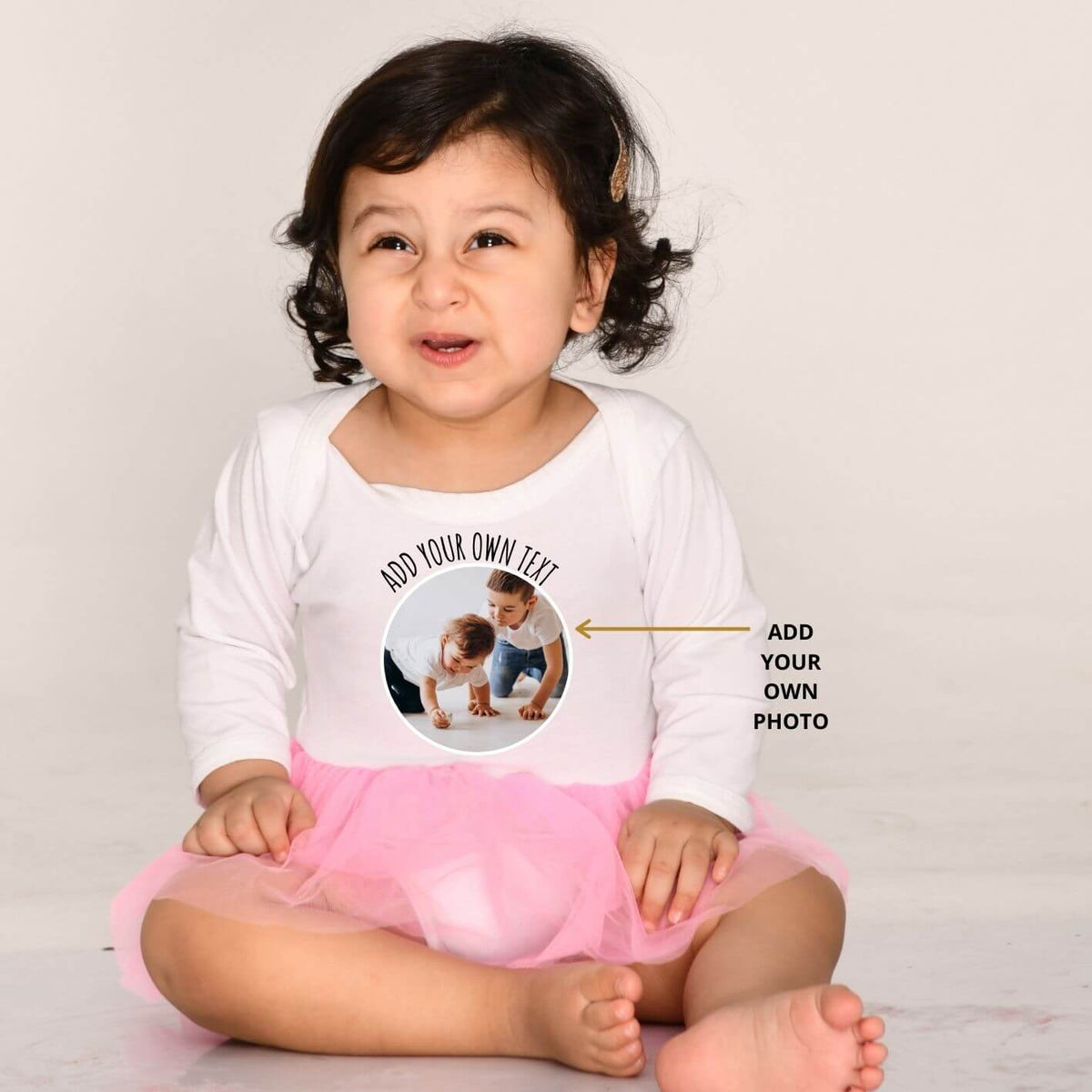 Create Your Own Photo Full Sleeves Tutu Onesie